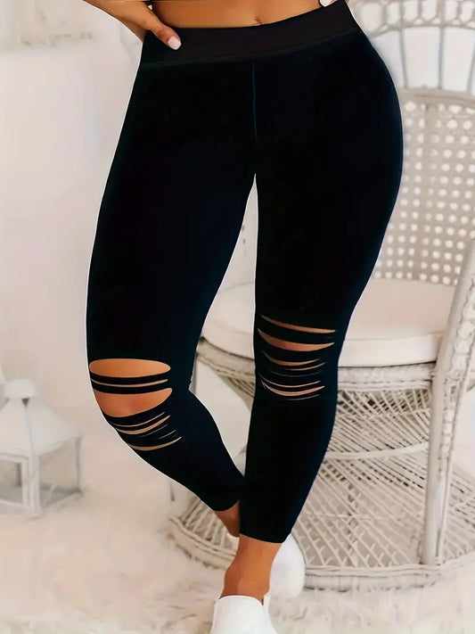 Sophia – plain ripped leggings