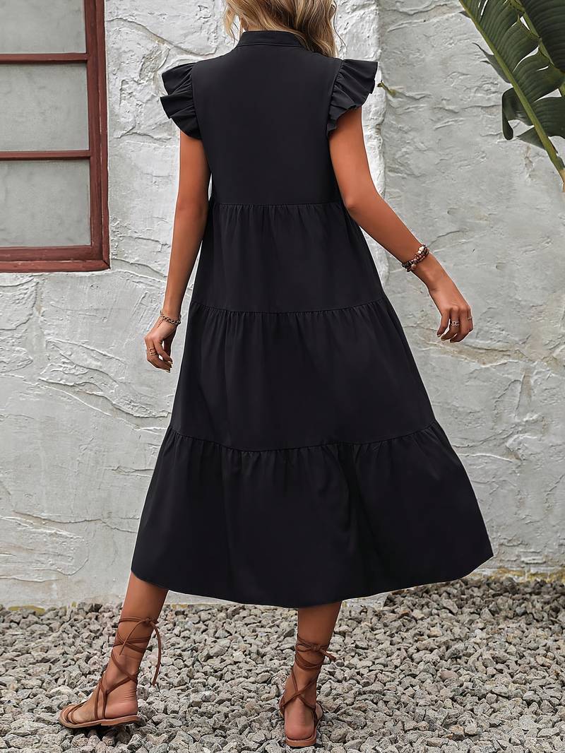 Emma – elegant dress with ruffle sleeves for spring and summer