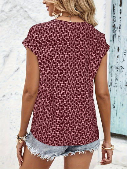 Persephone - geometric v-neck short sleeve t-shirt