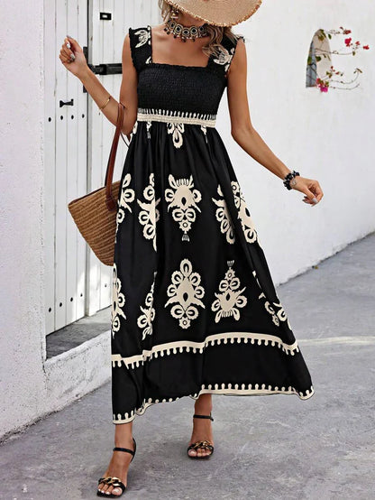 Ashley – sleeveless maxi dress with a cool print