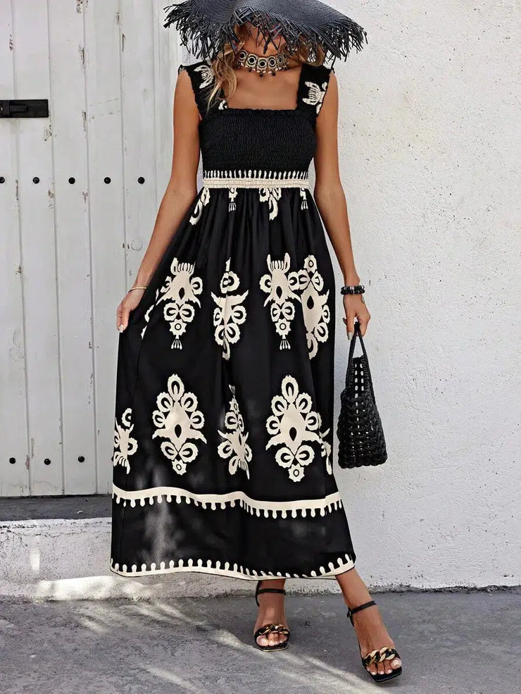 Ashley – sleeveless maxi dress with a cool print