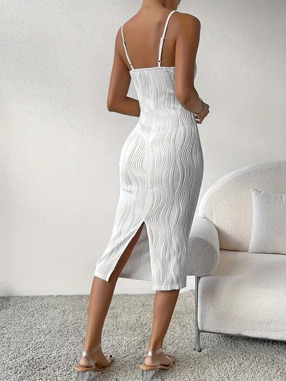 Natalie - structured cami dress with back slit