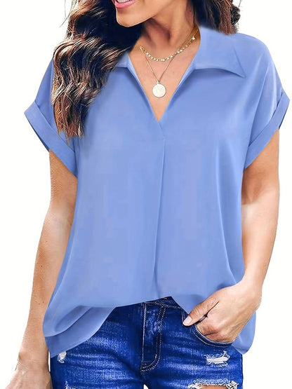 Claire - casual turn down collar summer shirt