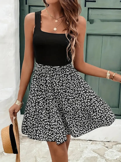 Emily – casual sleeveless twinset maxi dress in a-line