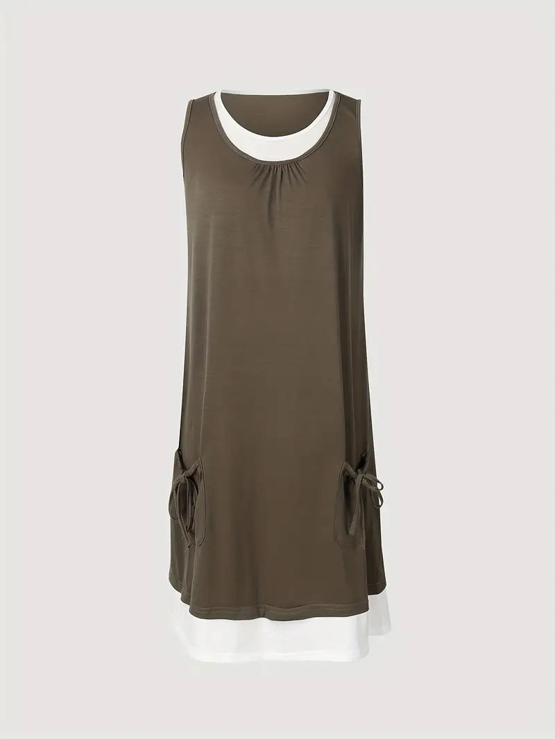 Sophia – casual sleeveless dress with a round neckline