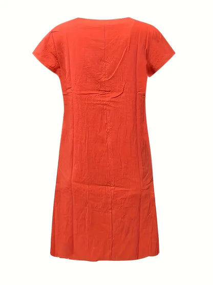 Gabriella – casual dress with two pockets and short sleeves