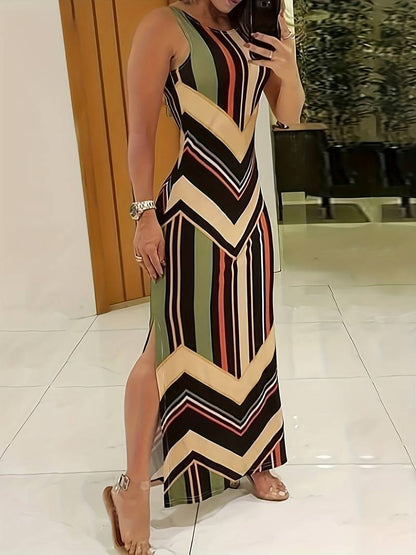 Emily - sleeveless maxi dress with side slit