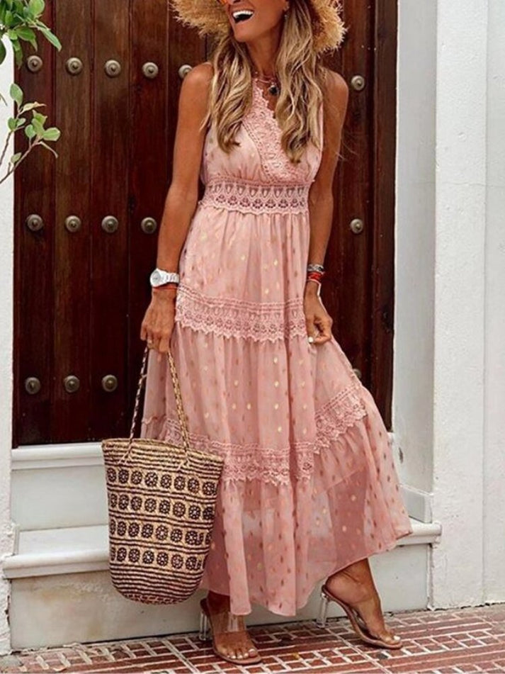 Nina – elegant long dress with ruffles