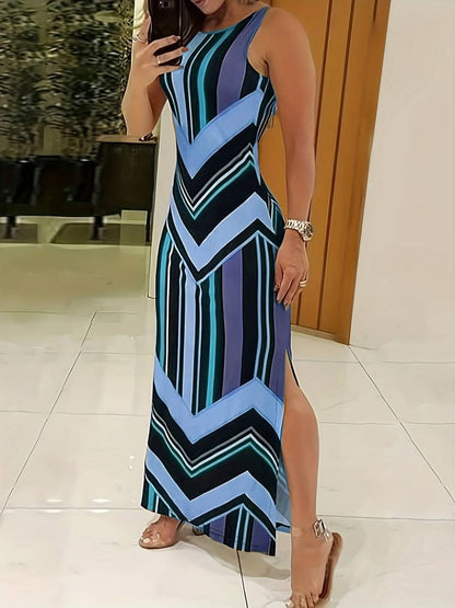 Emily - sleeveless maxi dress with side slit