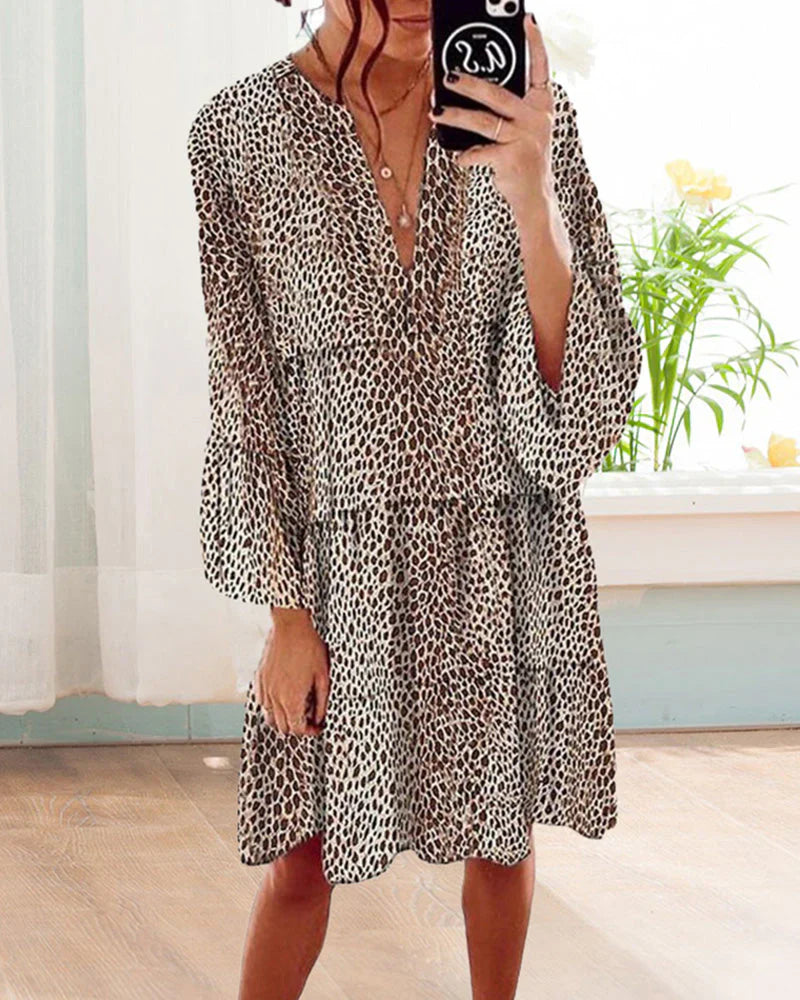 Ruby | Leopard knee-length women's dress