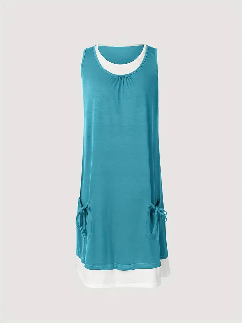 Sophia – casual sleeveless dress with a round neckline