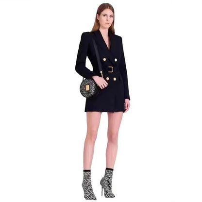 Katja's – classic office blazer dress with belt and luxurious buttons