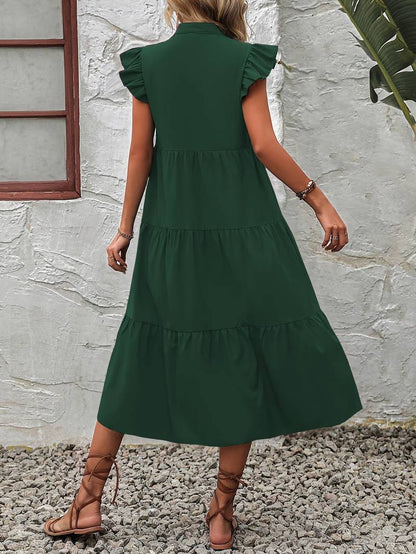 Emma – elegant dress with ruffle sleeves for spring and summer