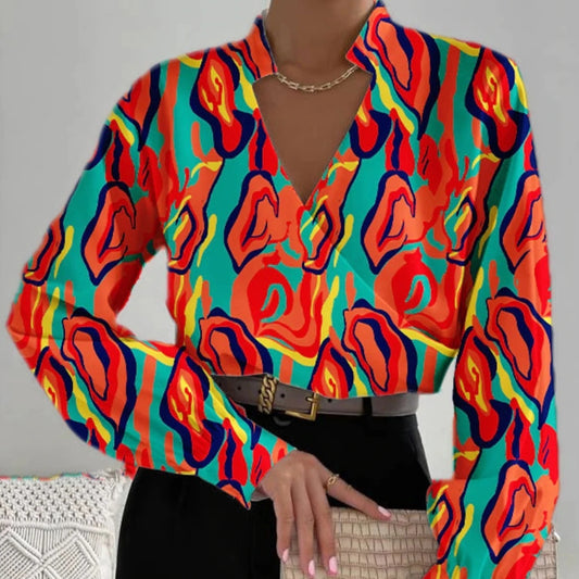 Victoria – colored blouse with zipper