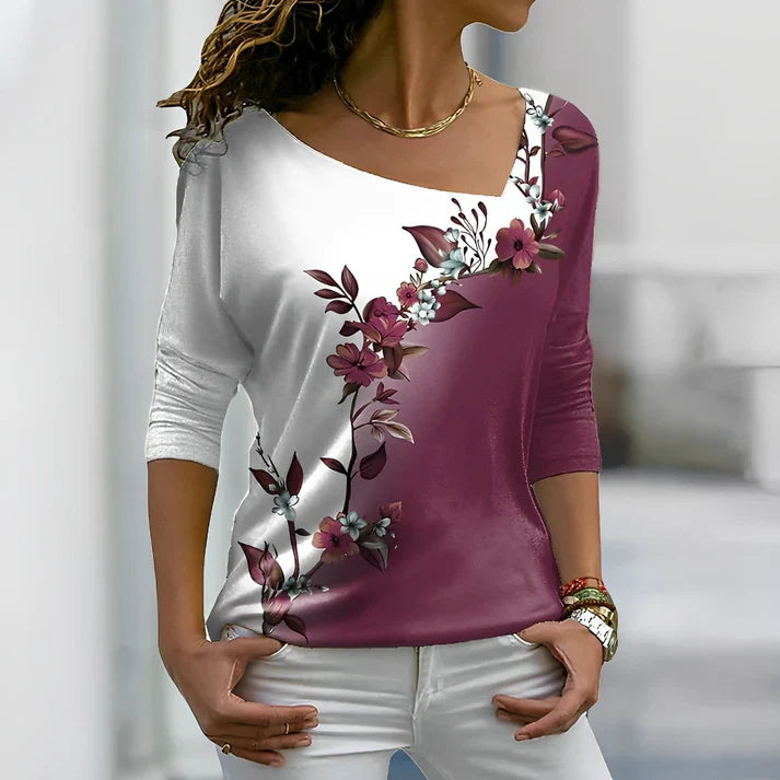 Floral t-shirt with contrasting colors