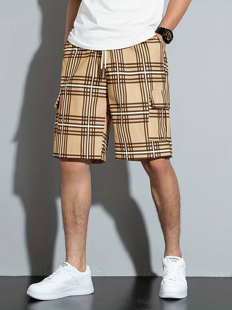 Elijah – checked shorts with side pockets