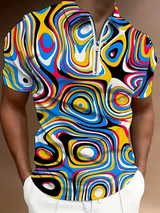 Christopher – trendy, casual short-sleeved shirt with a colorful pattern