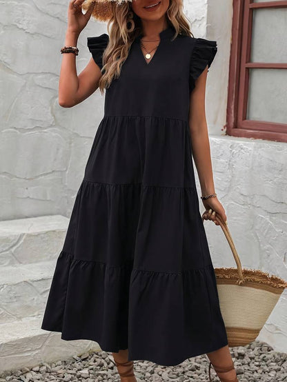 Emma – elegant dress with ruffle sleeves for spring and summer