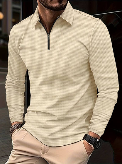 Alex casual long sleeve v-neck waffle shirt