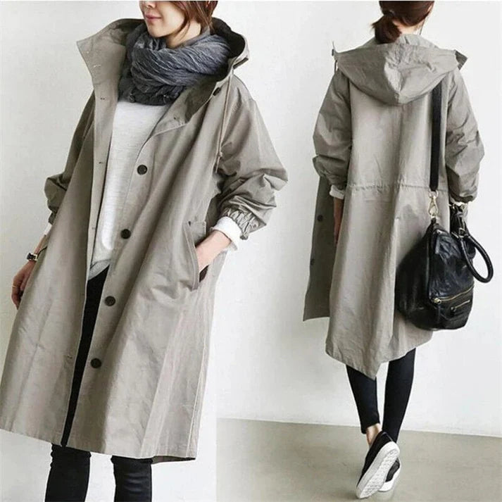 Helena - waterproof trench coat with hood