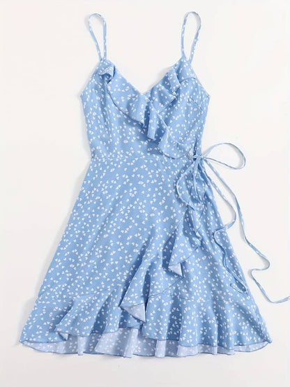 Taylor - lace up ruffle cami dress