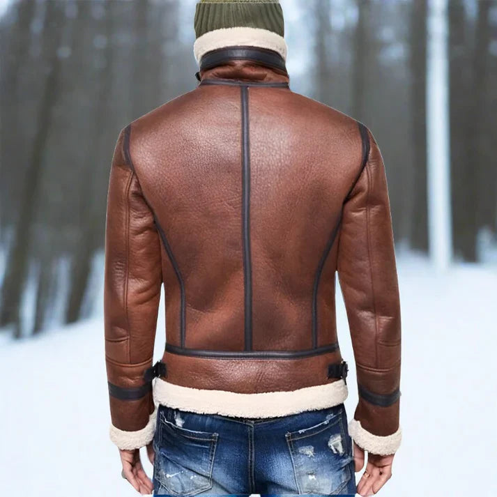 Bent - thick, lined leather jacket for winter