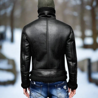 Bent - thick, lined leather jacket for winter