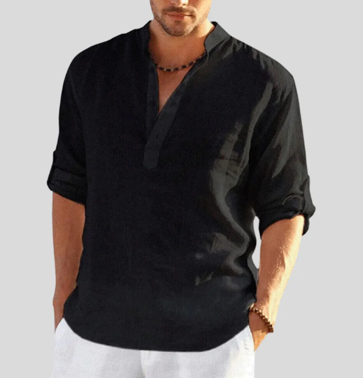 Adriano – elegant linen shirt with collar