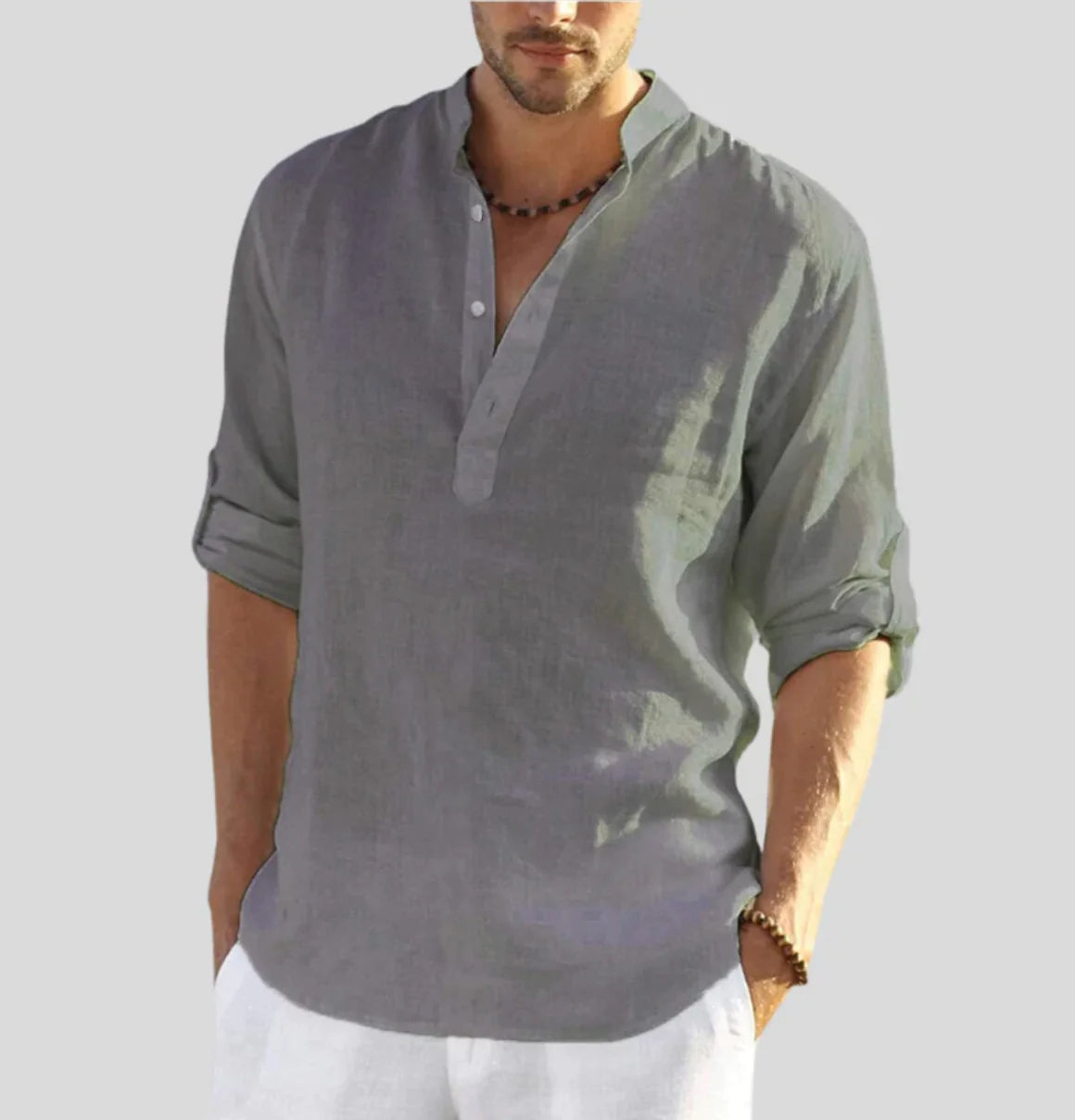 Adriano – elegant linen shirt with collar