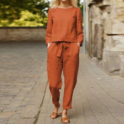 Bjarka – linen trousers with linen shirt