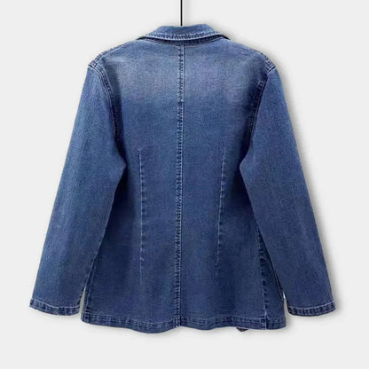 Sidney - slim denim jacket with one button