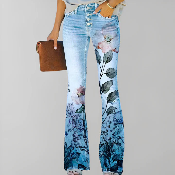 Bethanie - straight jeans with floral print