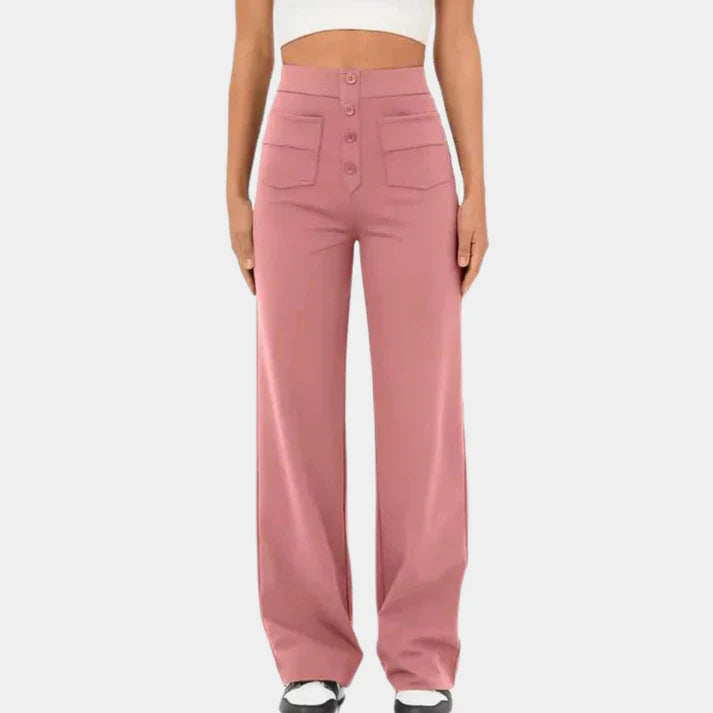 Casual women's trousers with a high waist