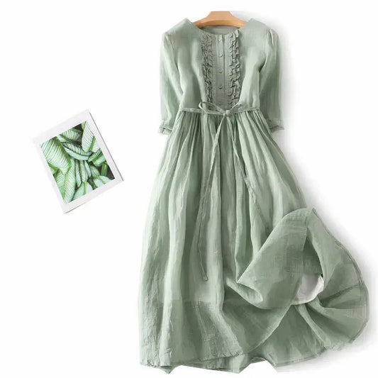 Elegant linen dress - suz