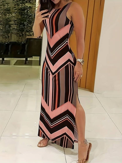 Emily - sleeveless maxi dress with side slit