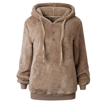 Susi - fluffy women's fleece sweatshirt with a hood