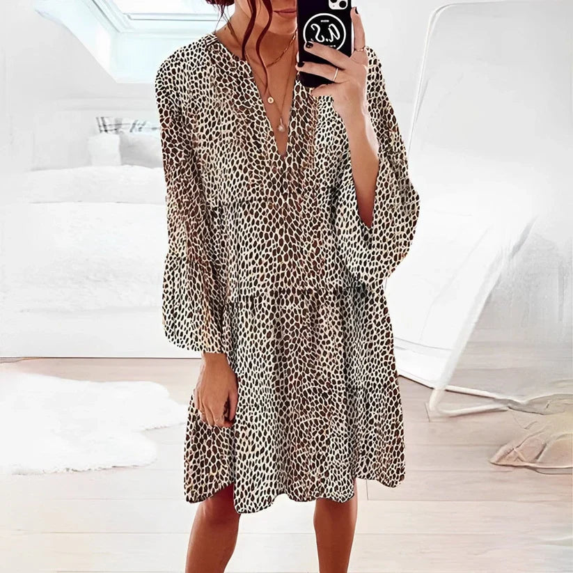 Inès lavigne - leopard print knee length dress