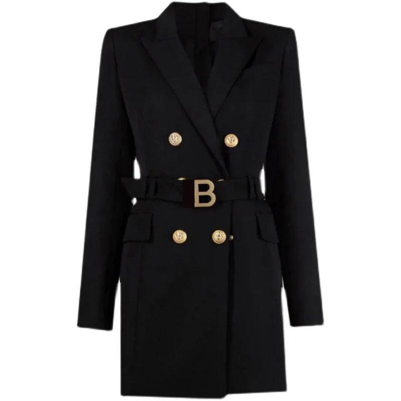 Katja's – classic office blazer dress with belt and luxurious buttons