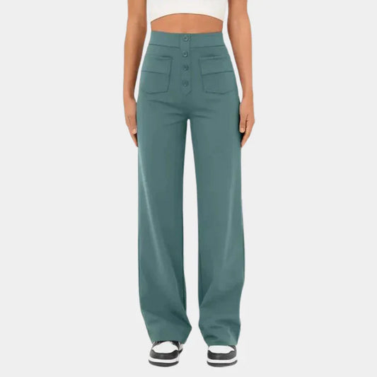 Casual women's trousers with a high waist