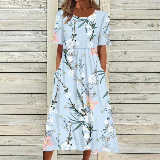 Nicole – elegant sleeveless maxi dress with floral print