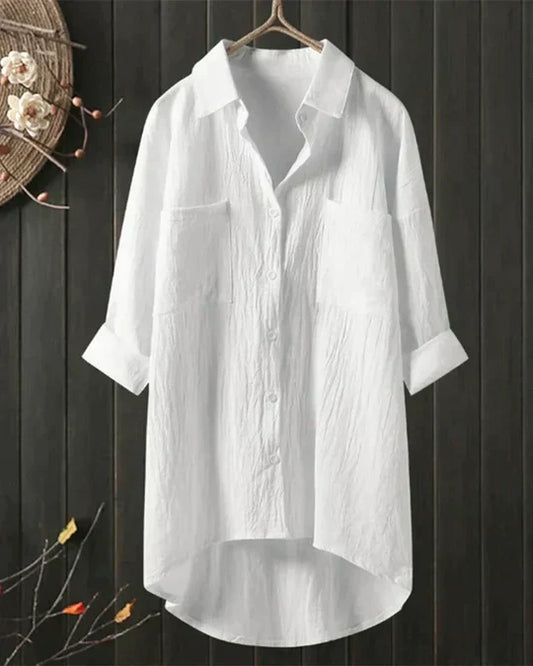 Olivia - white linen blouse