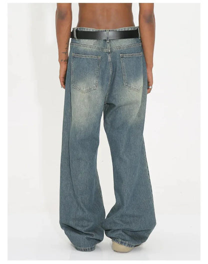 Weldon - gewaschene retro weite jeans