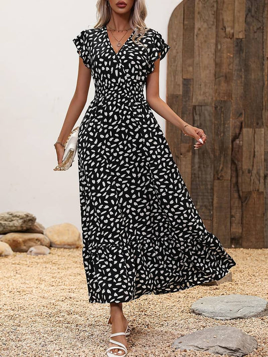 Samantha - allover print a-line dress