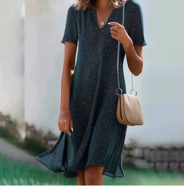 Nora - dark green, chic dress