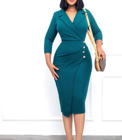 Abigail - solid color sexy chic blazer dress