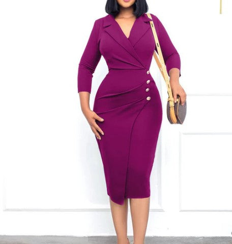 Abigail - solid color sexy chic blazer dress