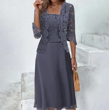 Amelia - lace design midi dress