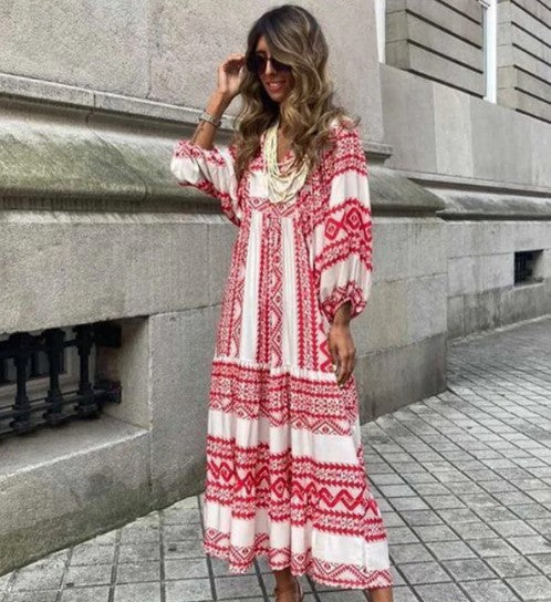 Isabella – maxi dress with vintage print