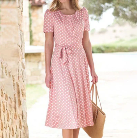 Olivia – dot pink charm dress