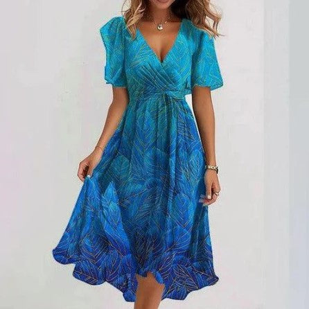 Ella – wavy blue dress